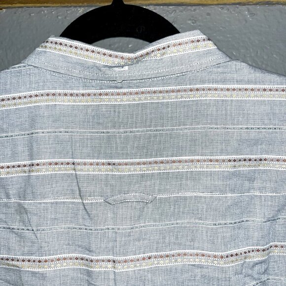 ALL SAINTS ALLSAINTS Long Sleeve Button Up Men's Shirt - Southwestern Stripe XXL - Picture 6 of 11